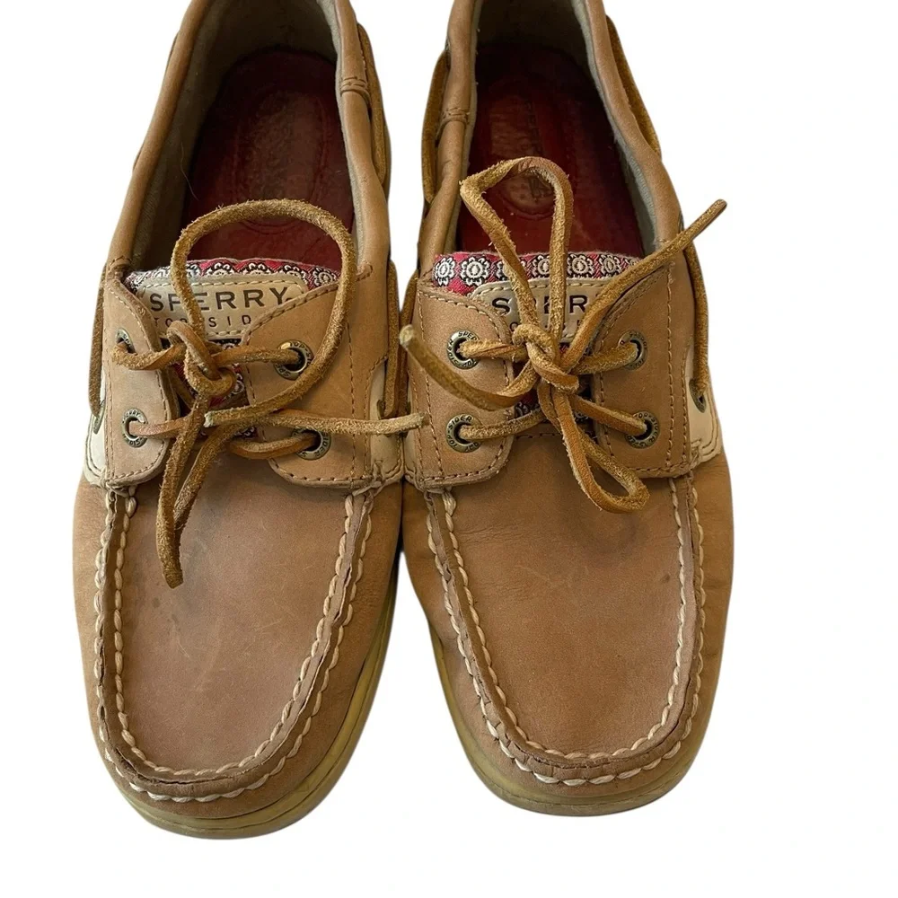 Women’s Sperry Top Sider Boat Shoe‎ 7.5 Leather Upper Floral Medallion Print